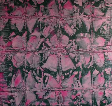 120 cm x120 cm rose sur vert